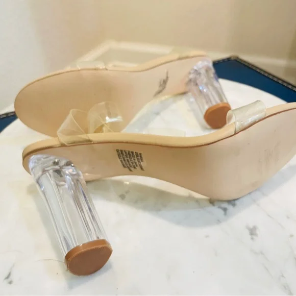 NWOT Clear Strap Chunky Heel Size 10 never worn - Picture 5 of 11